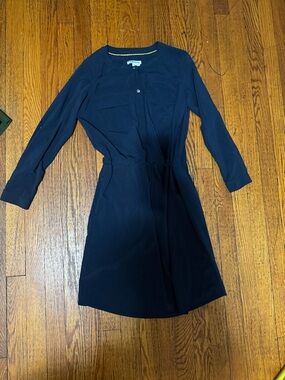Orvis Navy Long-Sleeve Shirt Dress